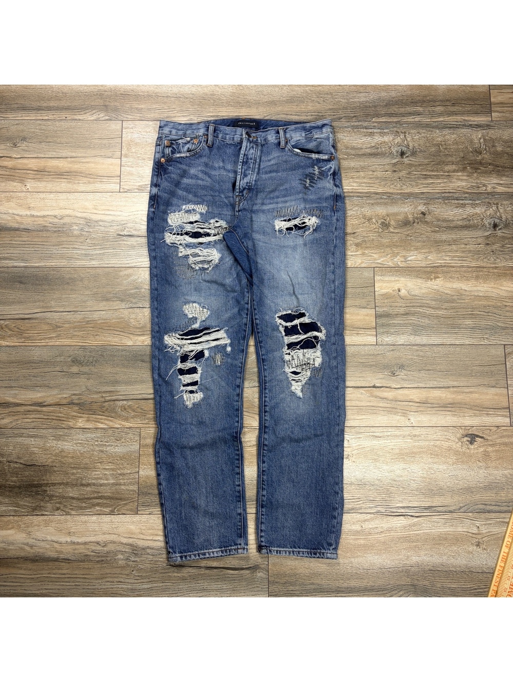 Archive Aéropostale slim fit ripped blue jeans